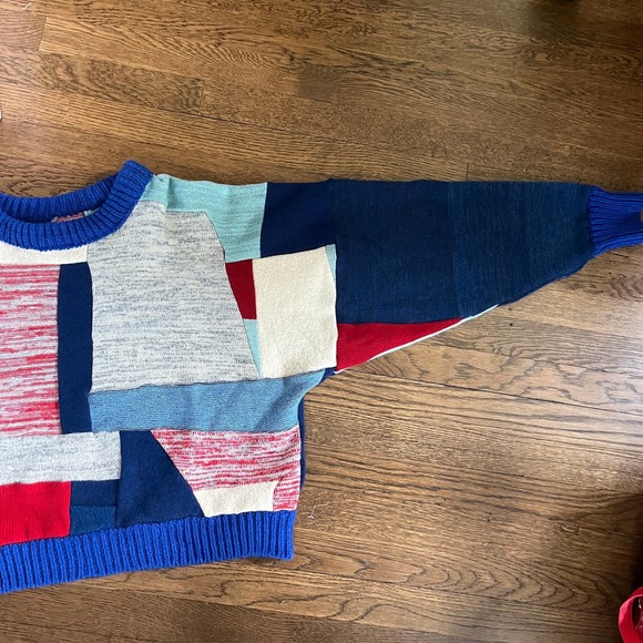 Recycled Wool Patchwork, Handmade Cozy Sweater by In The Wind Goods - Picture 6 of 9